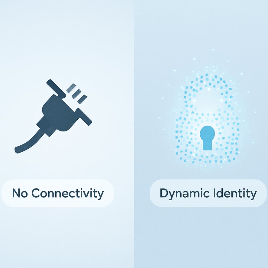 1     LAN    WiFi X    No Connectivity        X2    Credential Symbol                Dynamic Identity key point   credential        ZEROOT   ZERO-1
