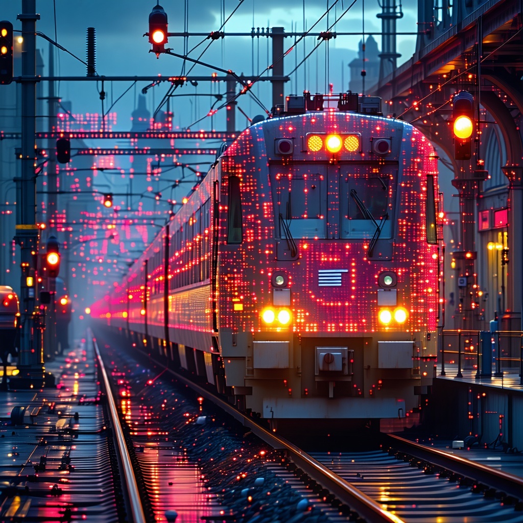 An image of European railway networks are under attack by hackers with a bit of red colors