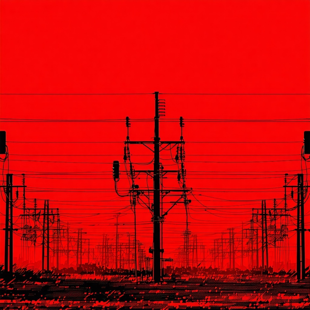 create an image for Australian Telecom Network Outage with red colors