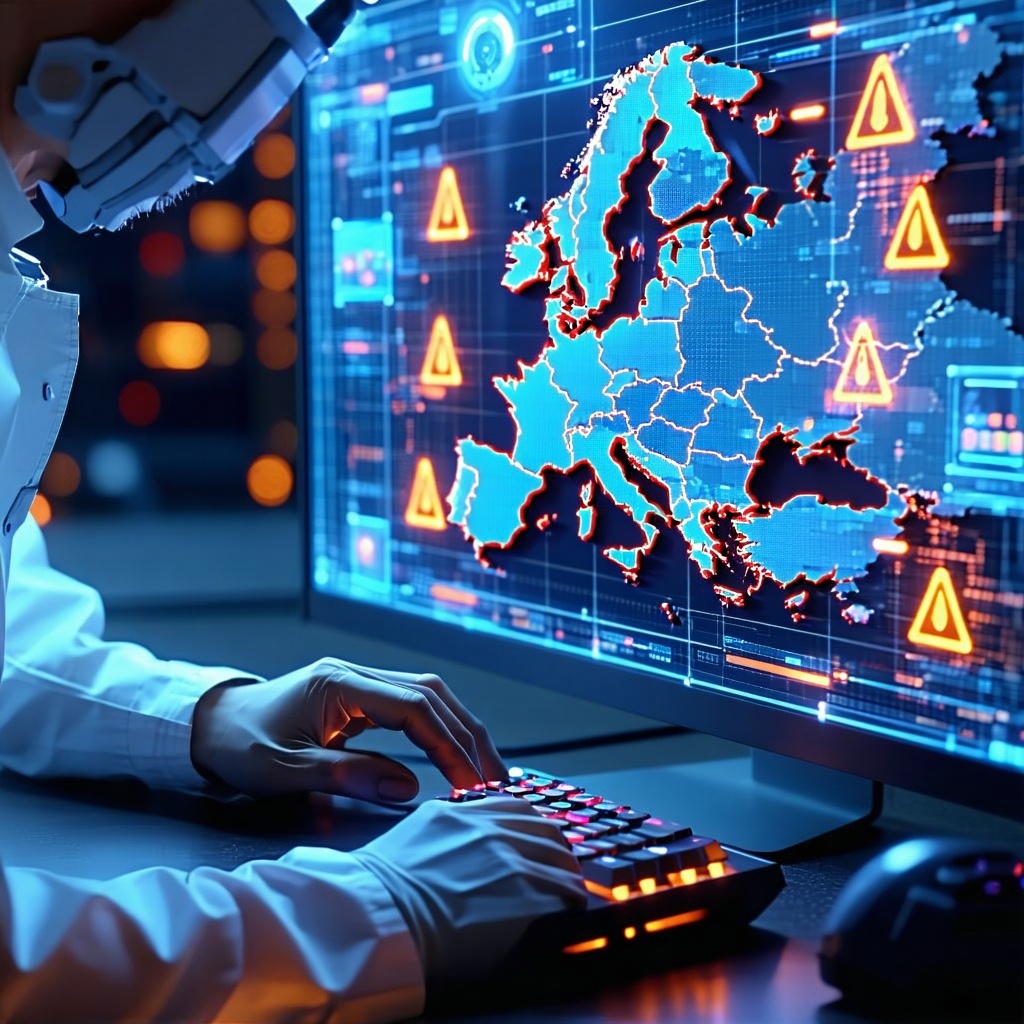 create an image to show Ransomware Attack on a European Automotive Manufacturer which means an image needs to show warning in cybersecurity-3 create an image to show Ransomware Attack on a European Automotive Manufacturer which means an image needs to show warning in cybersecurity-3
