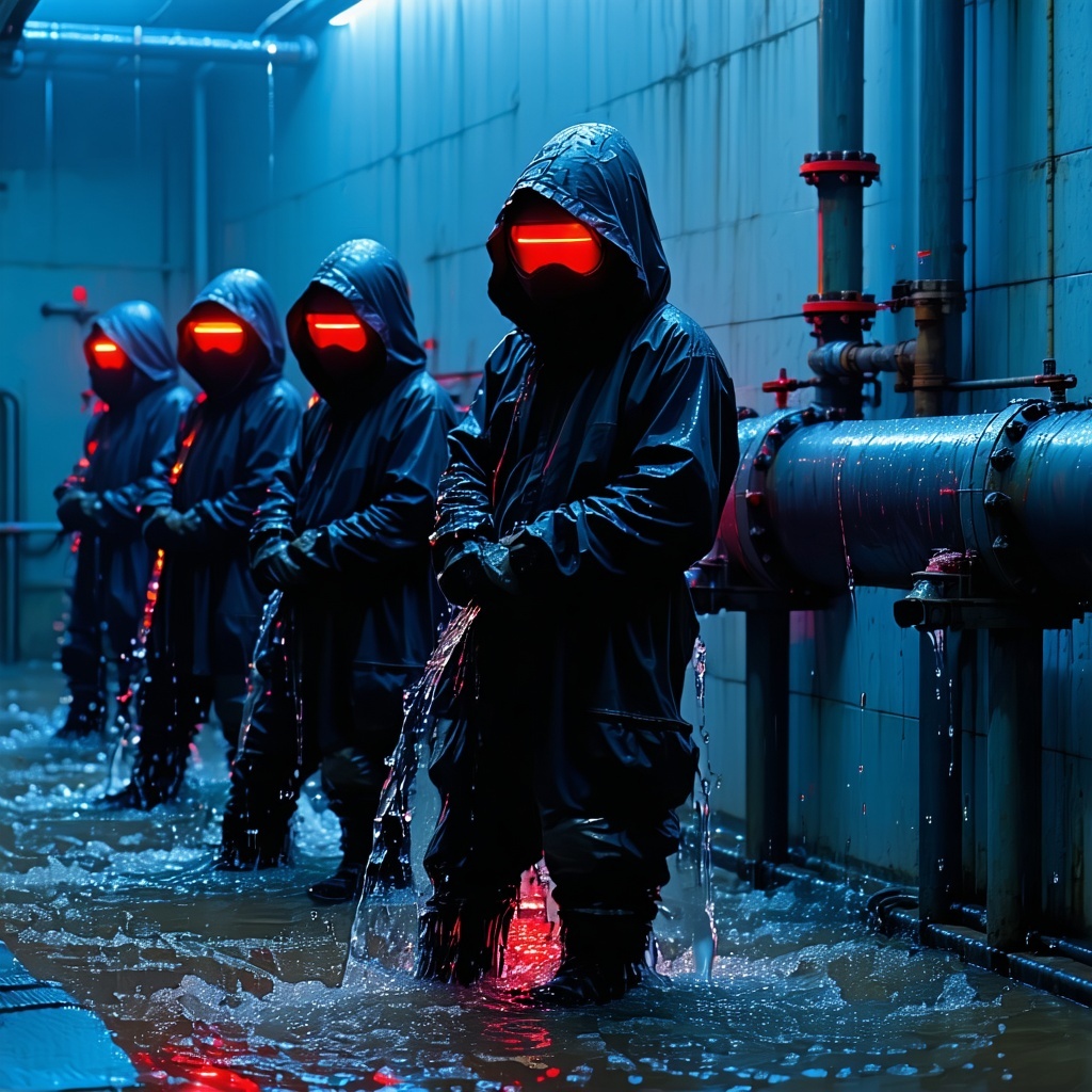 water company has a breach by hackers with a bit of red colors but not a creepy photo-1