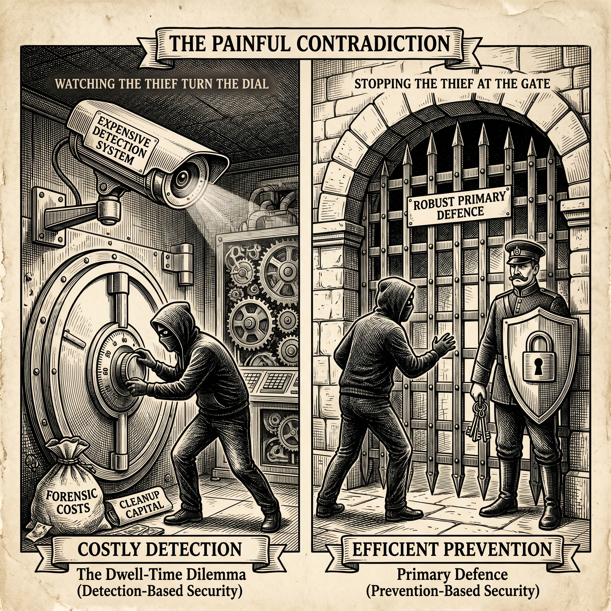 The fundamental flaw of a reactive architecture that allows threats to enter