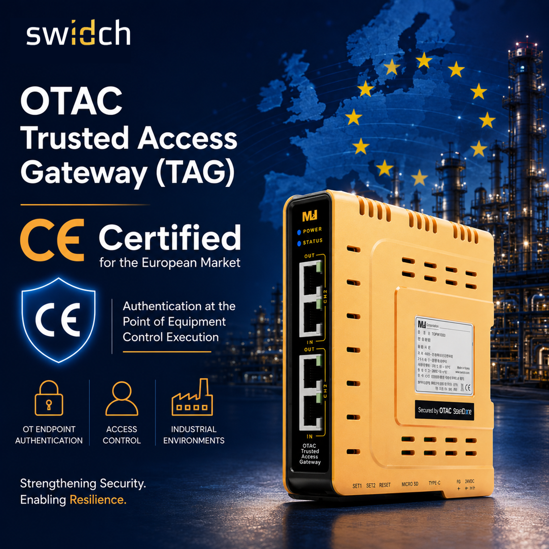 swIDch Obtains CE Certification for OTAC Trusted Access Gateway